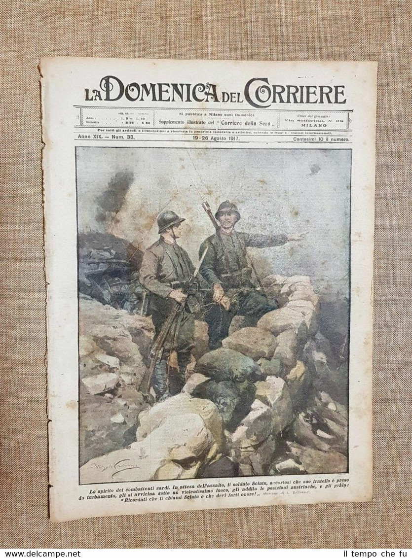 La Domenica del Corriere 26 Agosto 1917 WW1 Cesare Battisti …