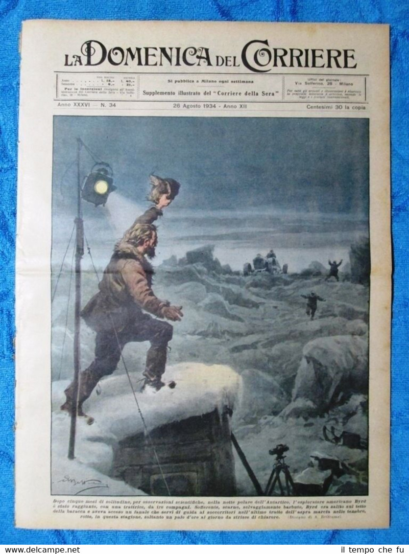 La Domenica del Corriere 26 agosto 1934 Byrd - Newcastle …