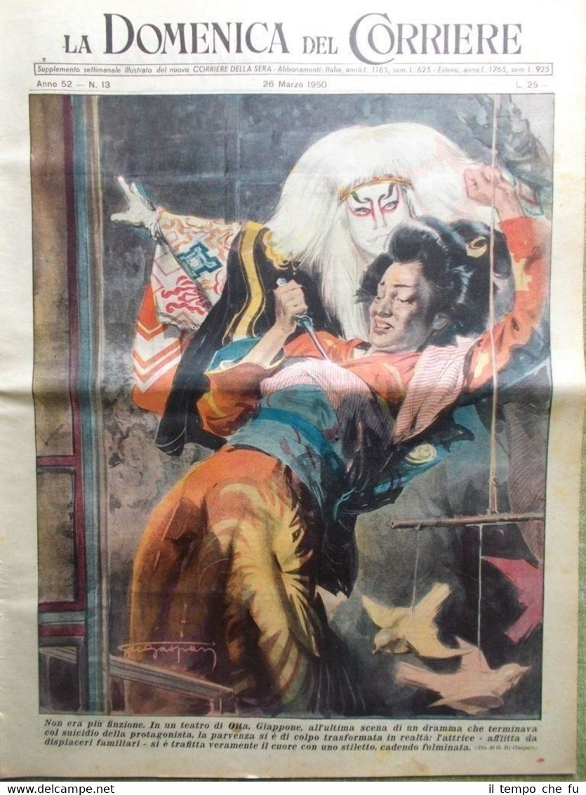 La Domenica del Corriere 26 Marzo 1950 Bartali Mitri Mezzogiorno …