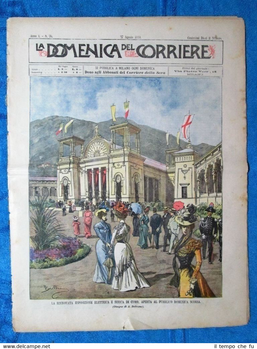 La Domenica del Corriere 27 agosto 1899 Como - Dreyfus-Labori …