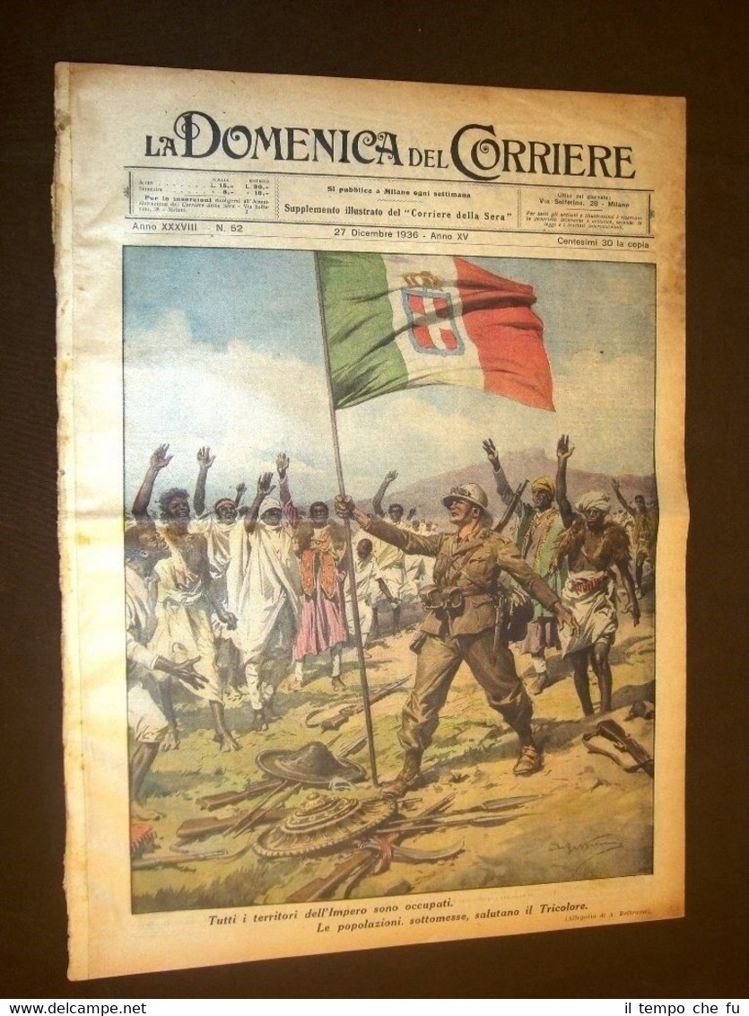 La Domenica del Corriere 27 dicembre 1936 Tricolore Pontelagoscuro Re …