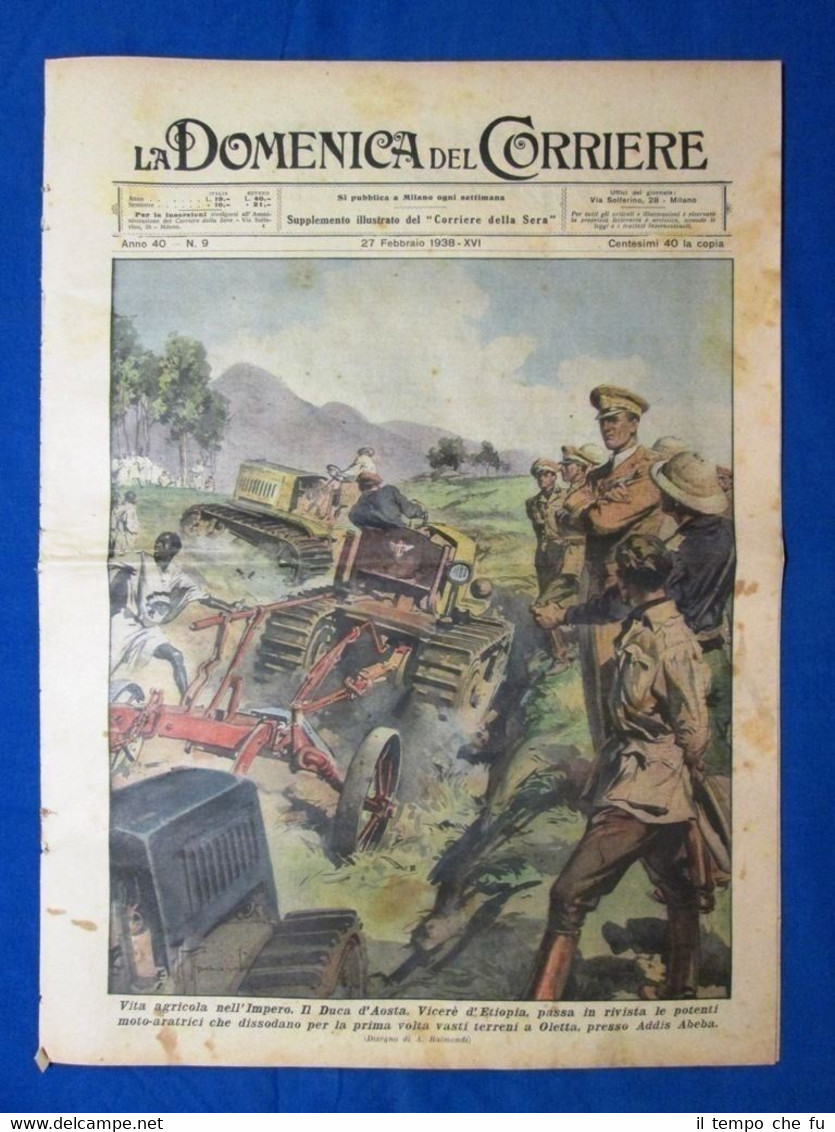 La Domenica del Corriere 27 febbraio 1938 Addis Abeba Cannes …