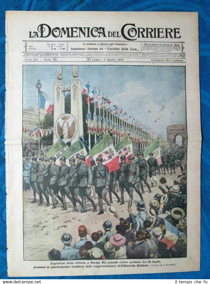 La Domenica del Corriere 27 luglio 1919 Parigi - Poplar …