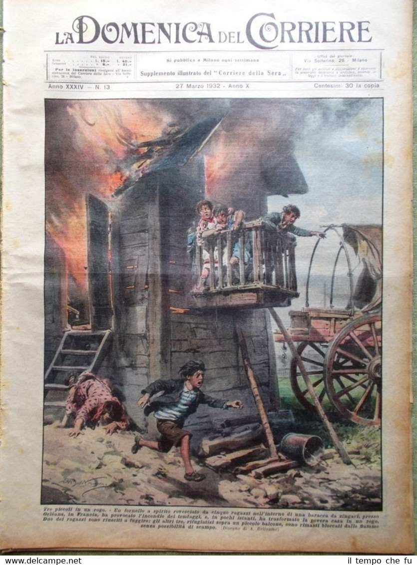 La Domenica del Corriere 27 Marzo 1932 Charles Lindbergh Calcio …