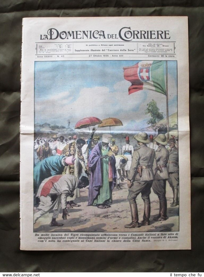 La Domenica del Corriere 27 Ottobre 1935 Vescovo di Aksum …