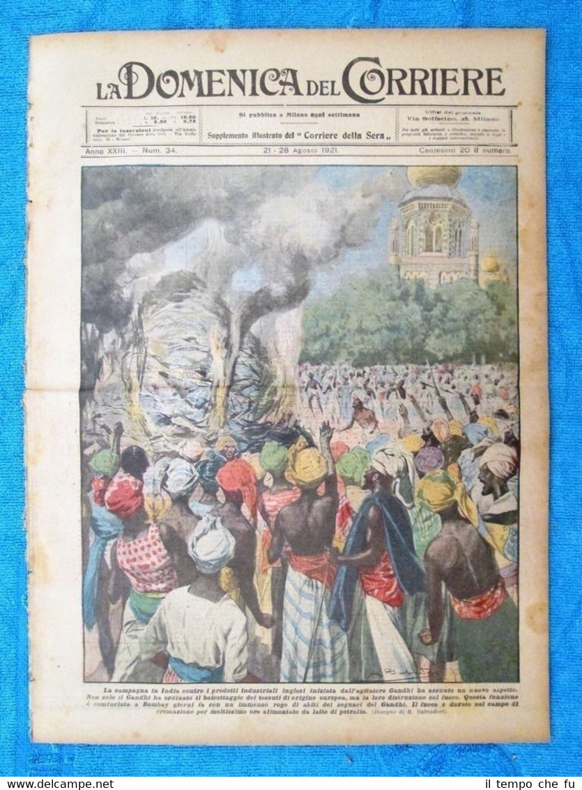 La Domenica del Corriere 28 agosto 1921 Gandhi - New …