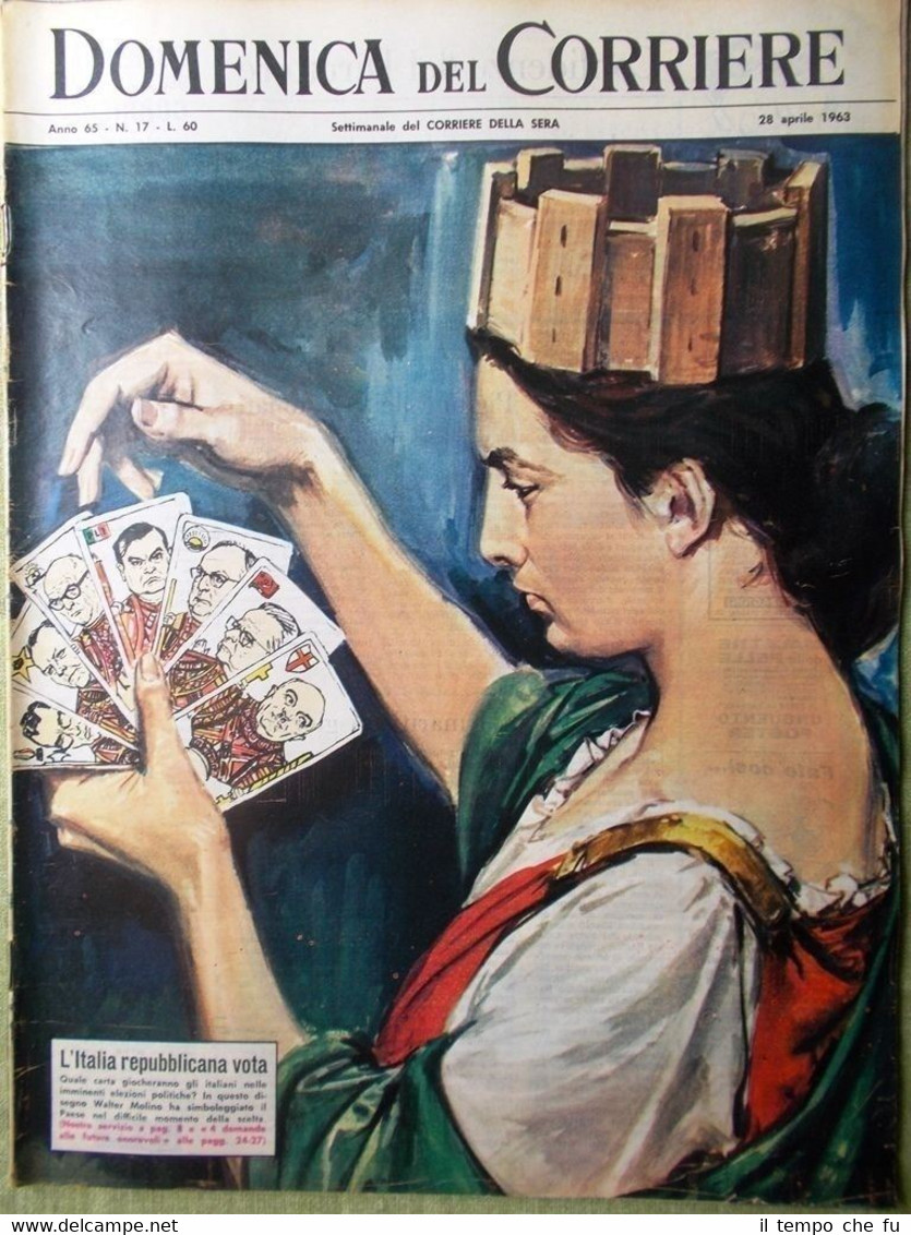 La Domenica del Corriere 28 Aprile 1963 Bancroft De Filippo …
