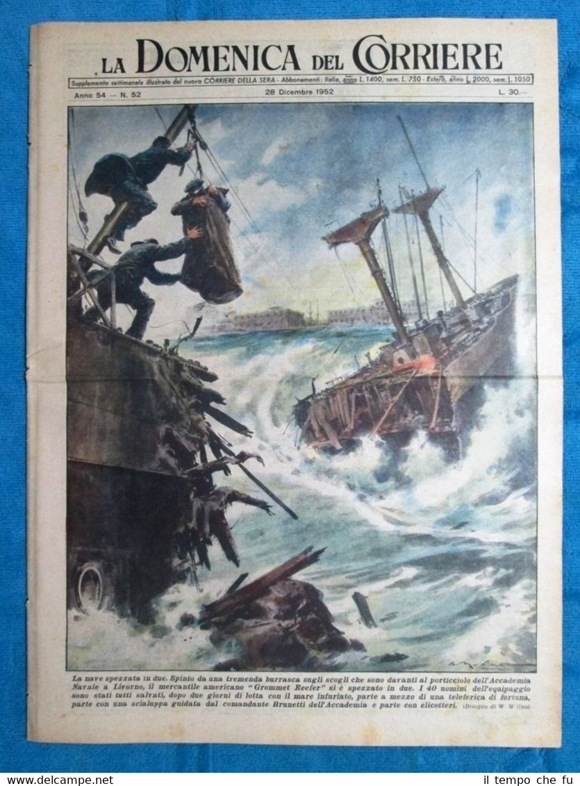 La Domenica del Corriere 28 dicembre 1952 Grommet Reefer - …