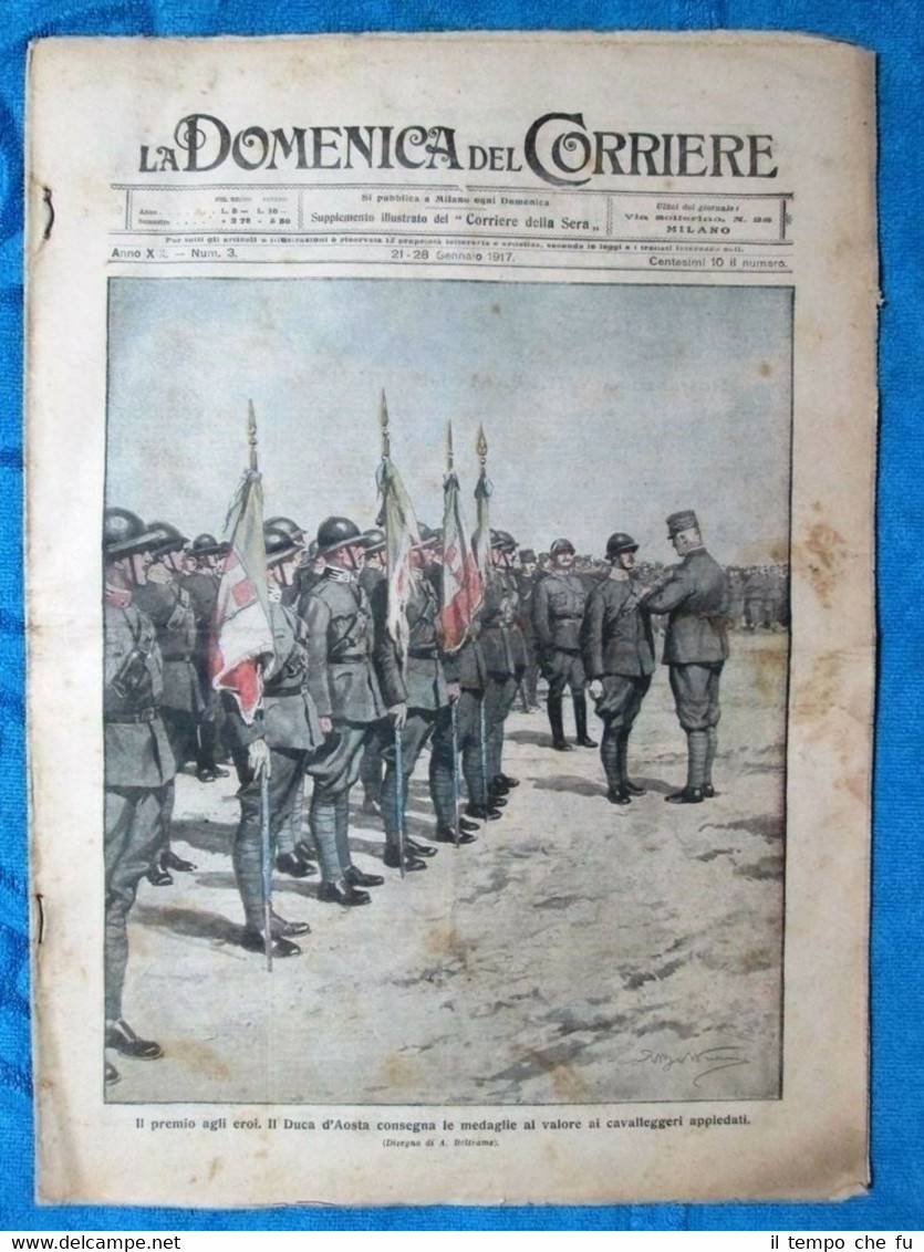 La Domenica del Corriere 28 gennaio 1917 WW1 Emanuele Filiberto …