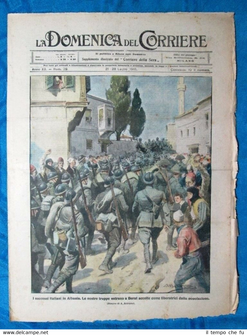 La Domenica del Corriere 28 luglio 1918 WW1 Berat,Albania - …