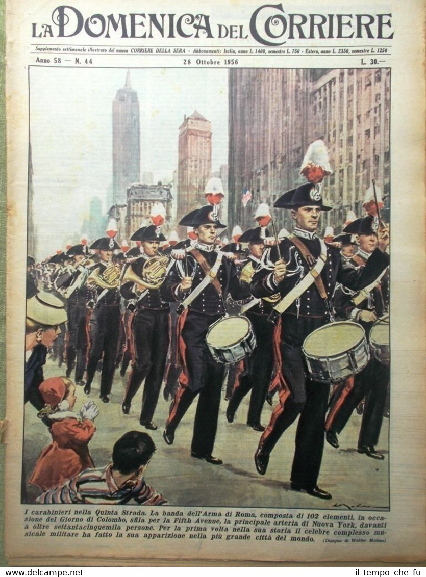 La Domenica del Corriere 28 Ottobre 1956 Carabinieri Centrale Atomica …