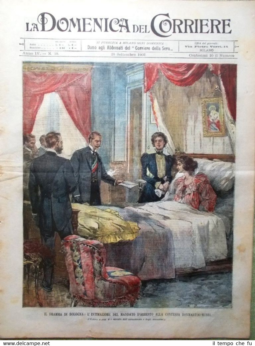 La Domenica del Corriere 28 Settembre 1902 Dramma Bologna Bonmartini …