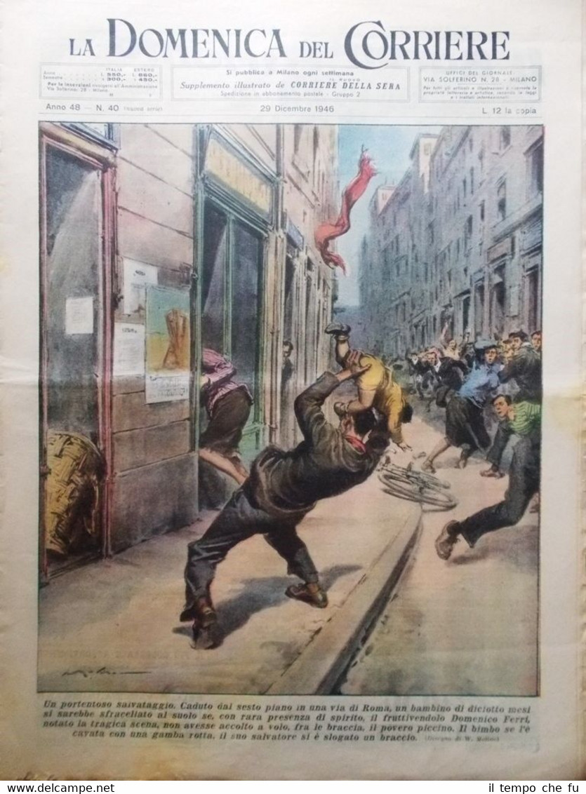 La Domenica del Corriere 29 Dicembre 1946 Migranti Clandestini Ravensbruck …