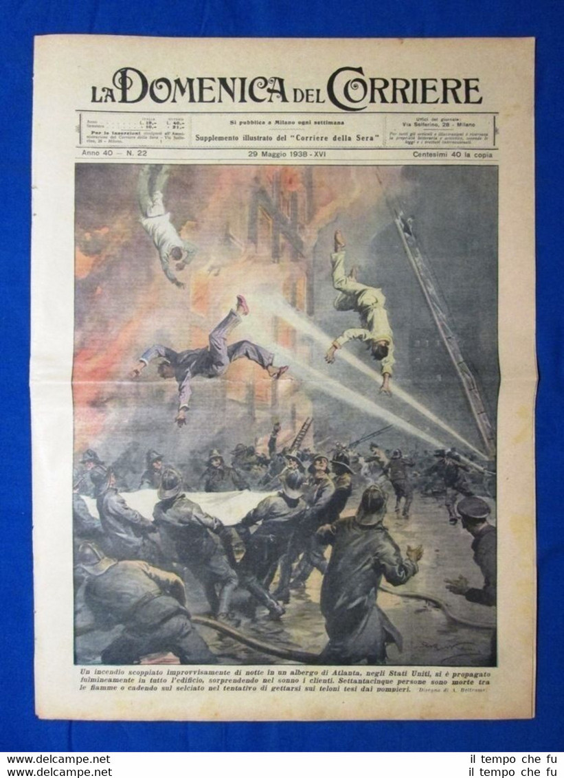 La Domenica del Corriere 29 maggio 1938 Atlanta - Novara-Vercelli …