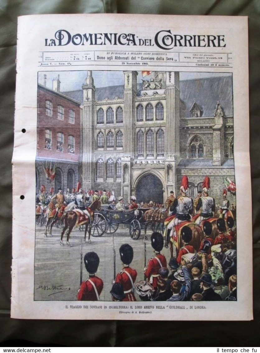 La Domenica del Corriere 29 Novembre 1903 Guildhall di Londra …