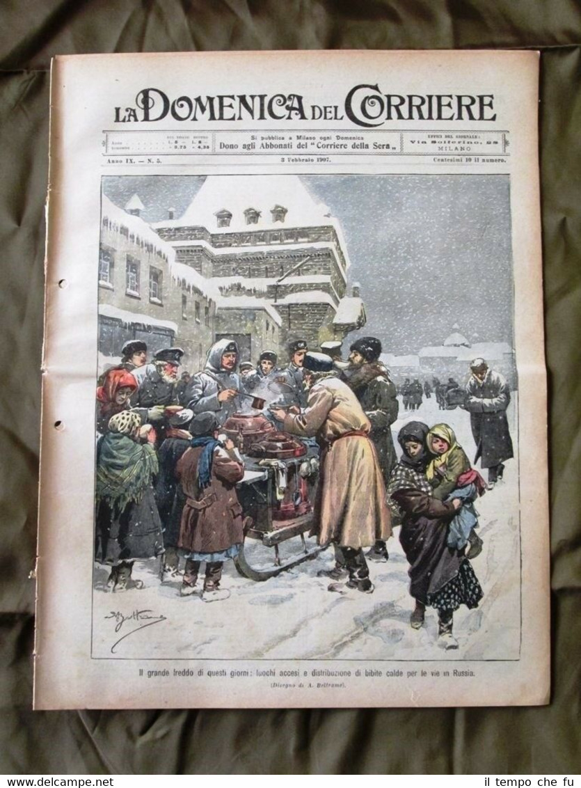 La Domenica del Corriere 3 Febbraio 1907 Freddo Russia Soldati …