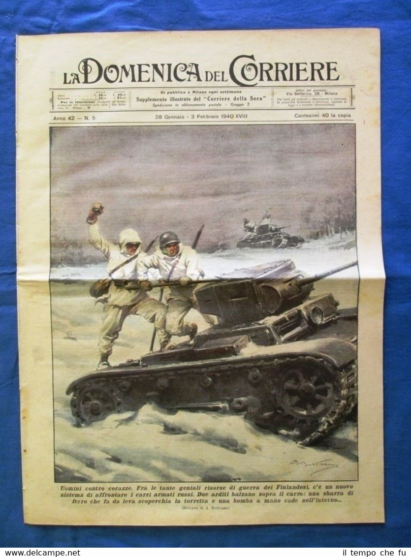 La Domenica del Corriere 3 febbraio 1940 Finlandia - Mar …