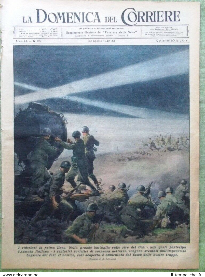 La Domenica del Corriere 30 Agosto 1942 WW2 Don India …