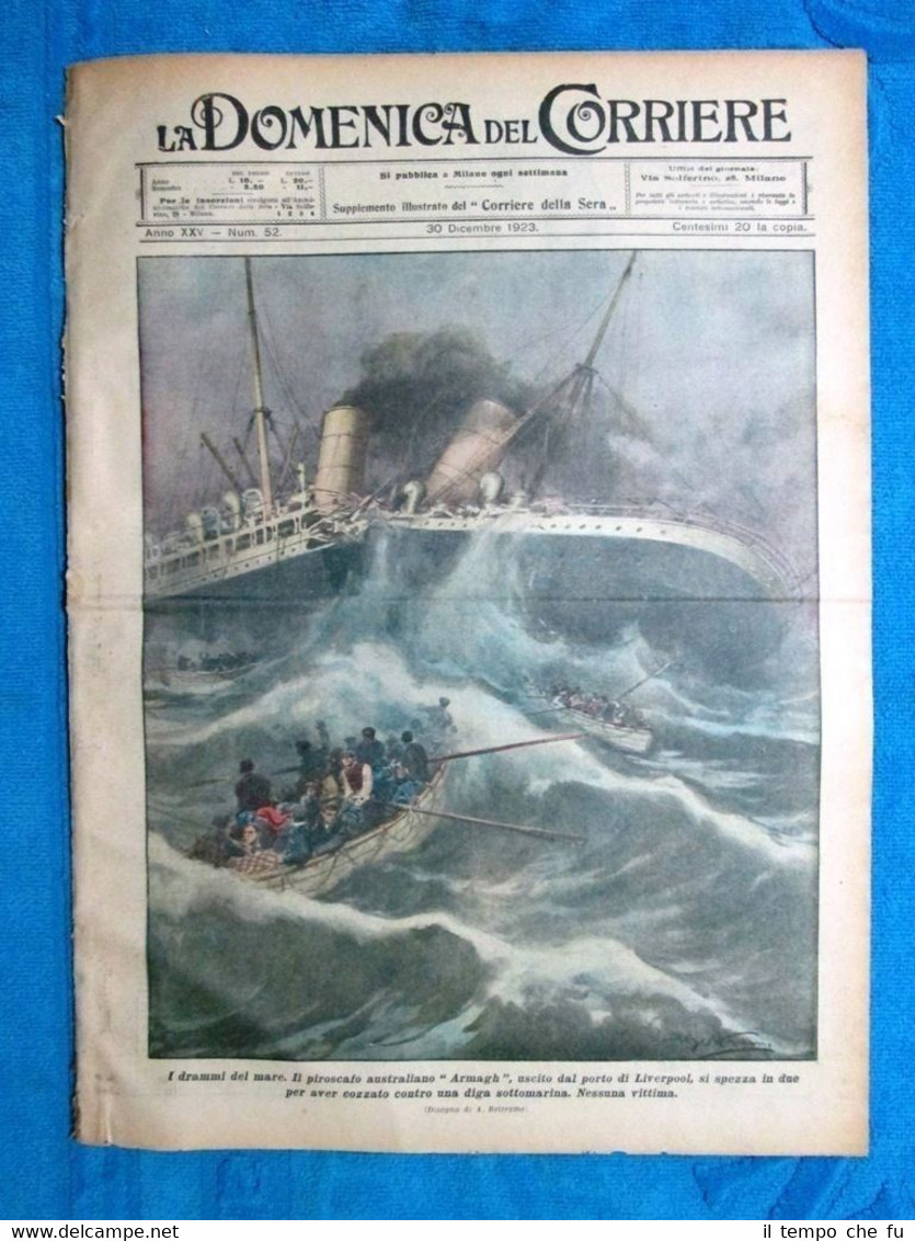 La Domenica del Corriere 30 dicembre 1923 Armagh - Conegliano …