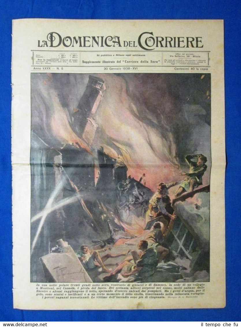 La Domenica del Corriere 30 gennaio 1938 Montreal - Lago …