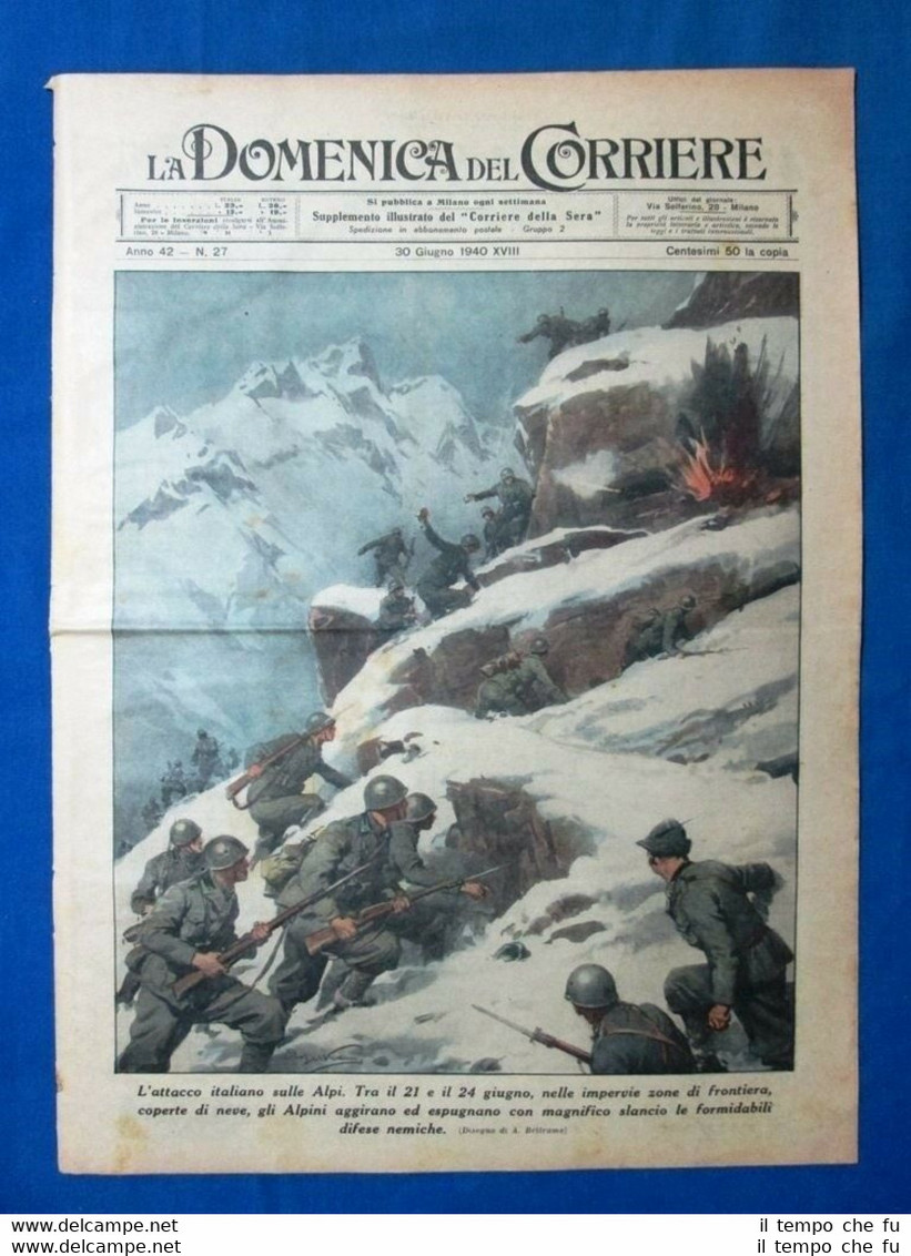 La Domenica del Corriere 30 giugno 1940 Alpini - Cirenaica …