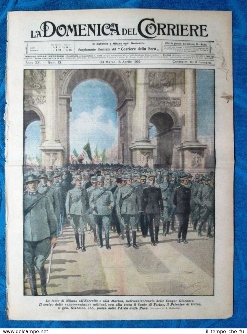 La Domenica del Corriere 30 marzo 1919 Cinque Giornate - …