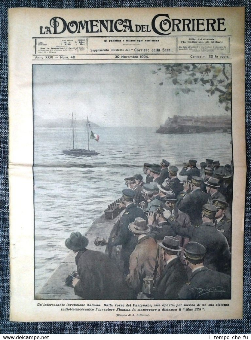La Domenica del Corriere 30 Novembre 1924 Radiotelematica MAS 223 …