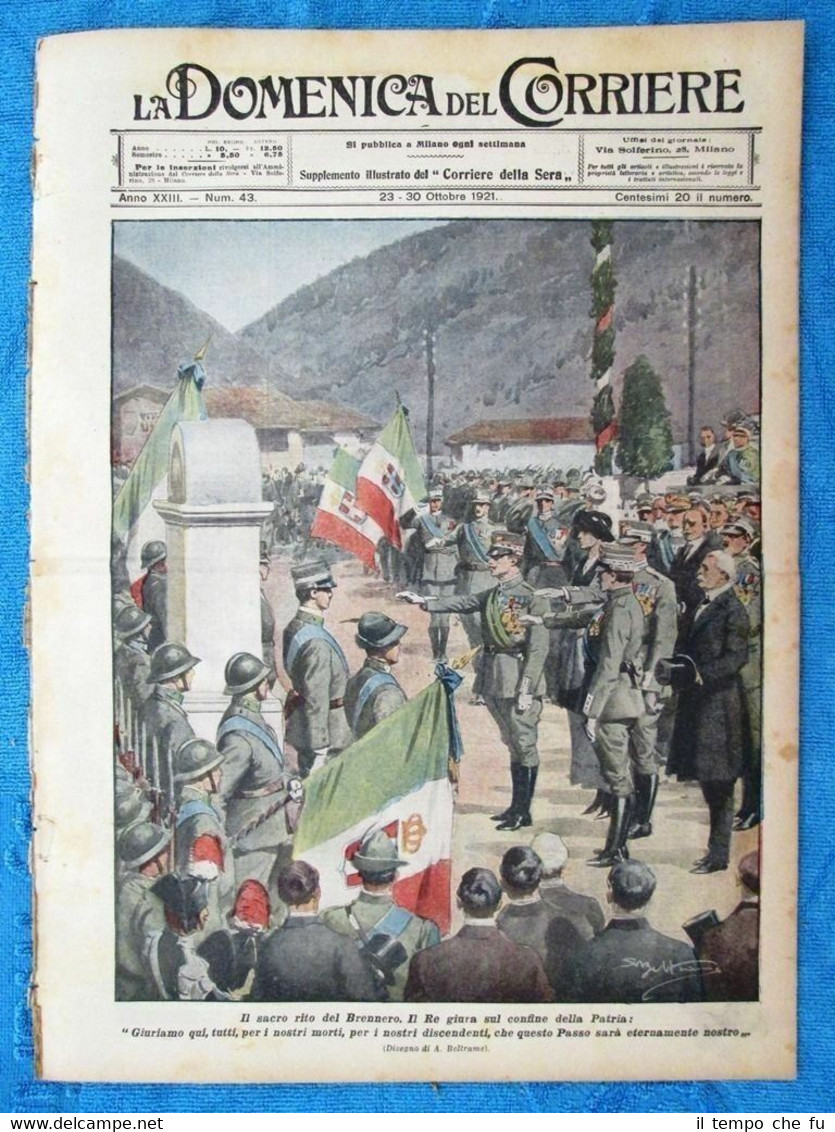 La Domenica del Corriere 30 ottobre 1921 Vittorio Emanuele III …