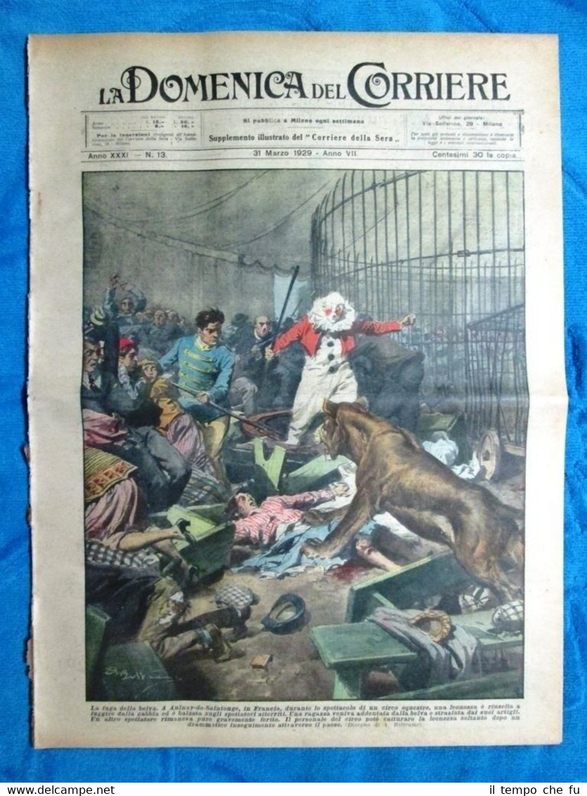 La Domenica del Corriere 31 marzo 1929 Aulnay-de-Saintonge - Parigi …