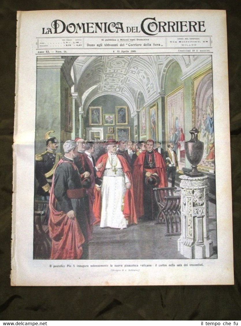 La Domenica del Corriere 4 Aprile 1909 Pio X Omicidio …