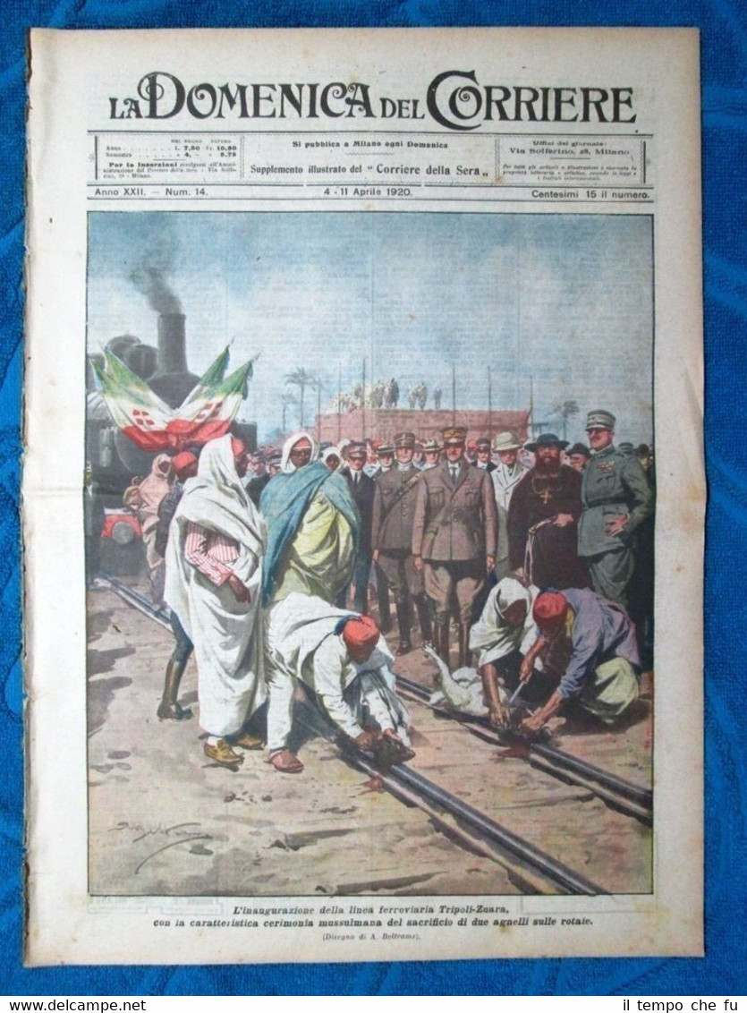 La Domenica del Corriere 4 aprile 1920 Tripoli-Zuara - Croydon …