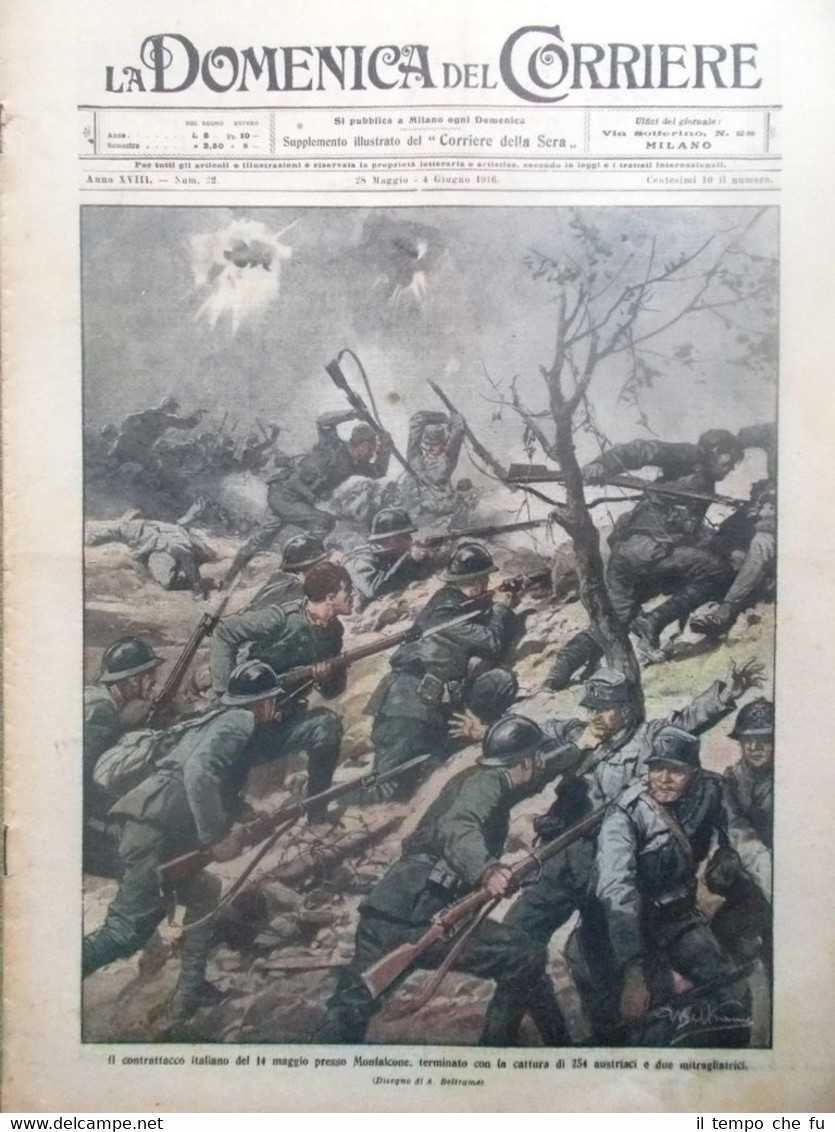 La Domenica del Corriere 4 Giugno 1916 WW1 Monfalcone Francia …