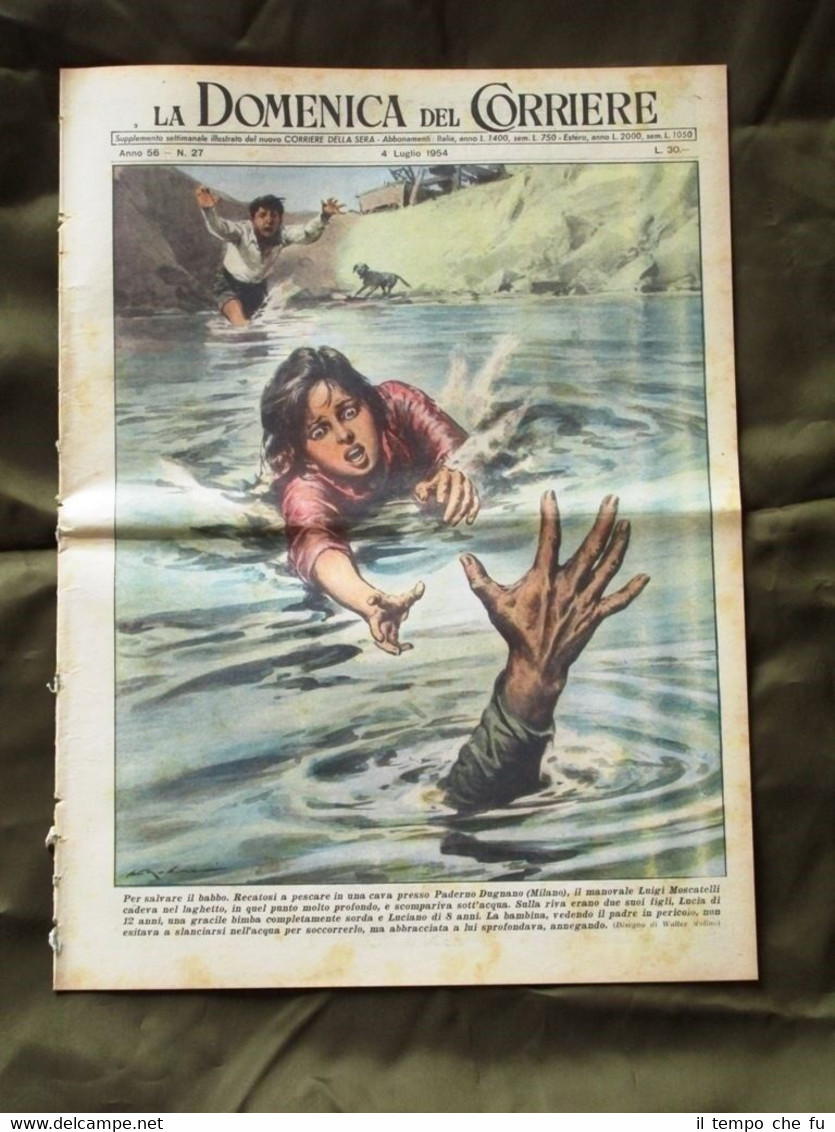 La Domenica del Corriere 4 Luglio 1954 Annegamento Bestia Palermo …