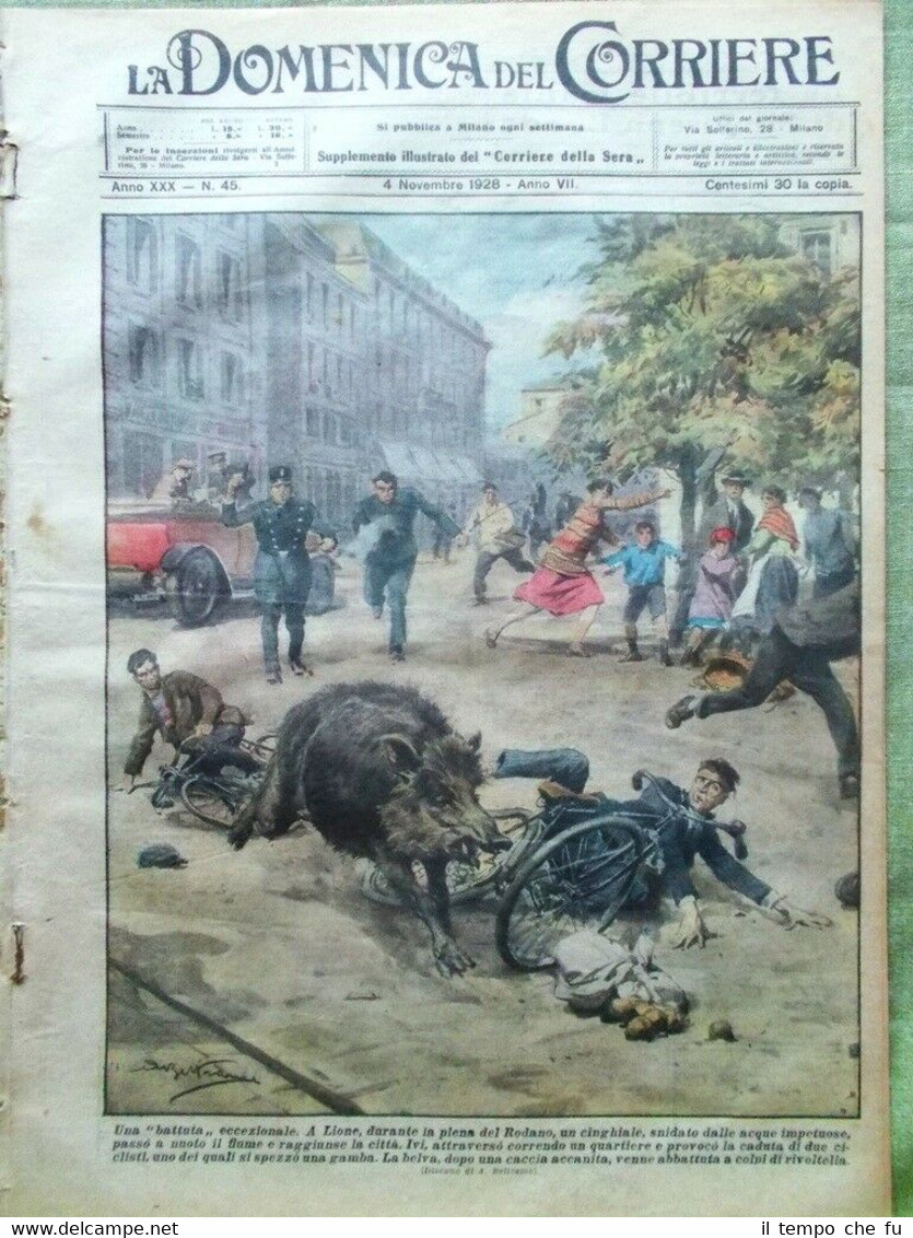 La Domenica del Corriere 4 Novembre 1928 Deragliamento Kansas Valtidone …