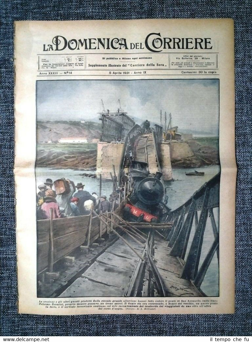 La Domenica del Corriere 5 Aprile 1931 Palermo - Inghilterra …