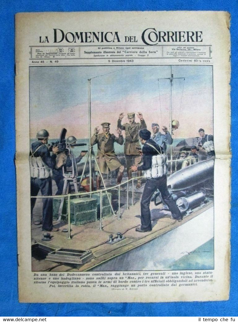 La Domenica del Corriere 5 dicembre 1943 WW2 Dodecanneso - …