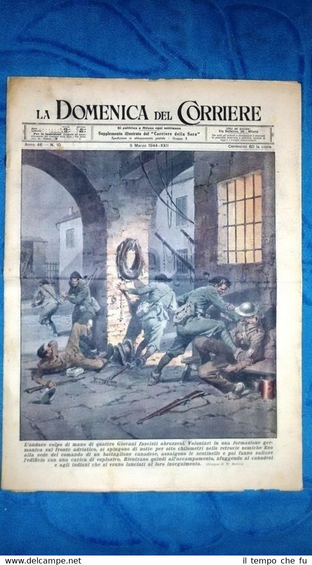 La Domenica del Corriere 5 marzo 1944 WW2 Giovani fascisti …