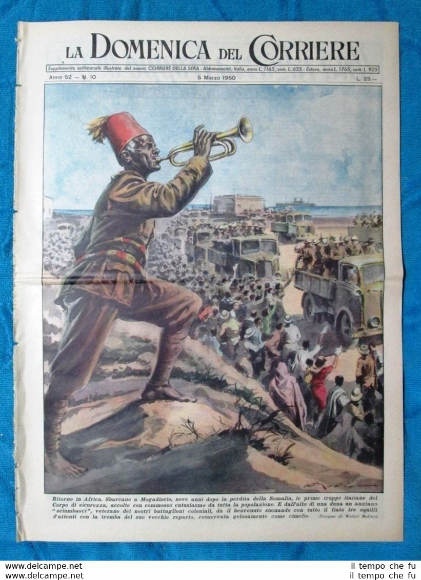 La Domenica del Corriere 5 marzo 1950 Mogadiscio - Venezia …