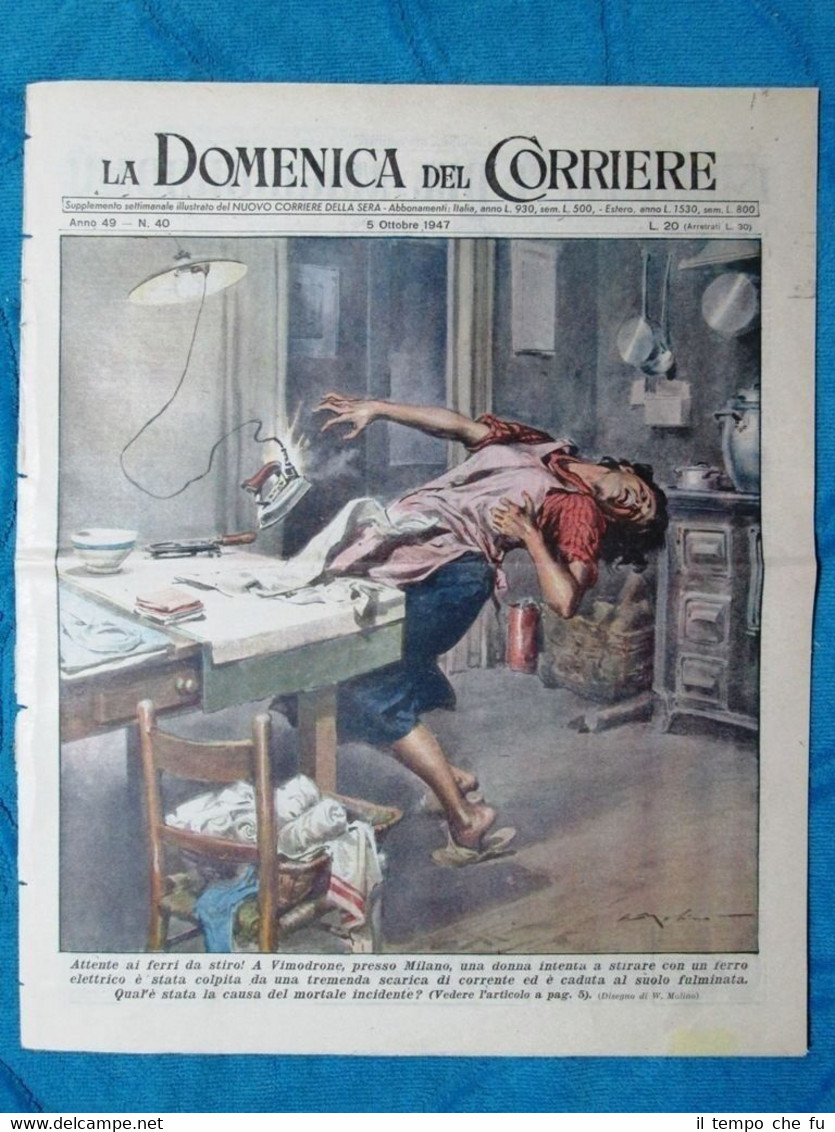 La Domenica del Corriere 5 ottobre 1947 Vimodrone - Caltanissetta …