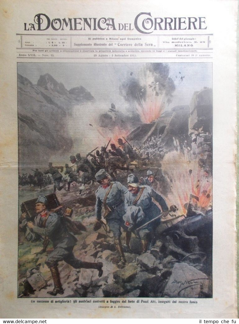 La Domenica del Corriere 5 Settembre 1915 WW1 Alpini Carso …