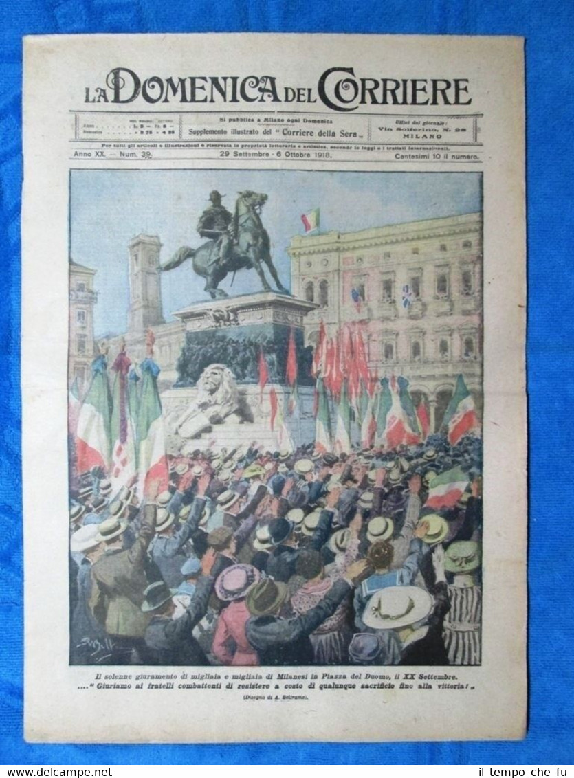 La Domenica del Corriere 6 ottobre 1918 WW1 Milano - …