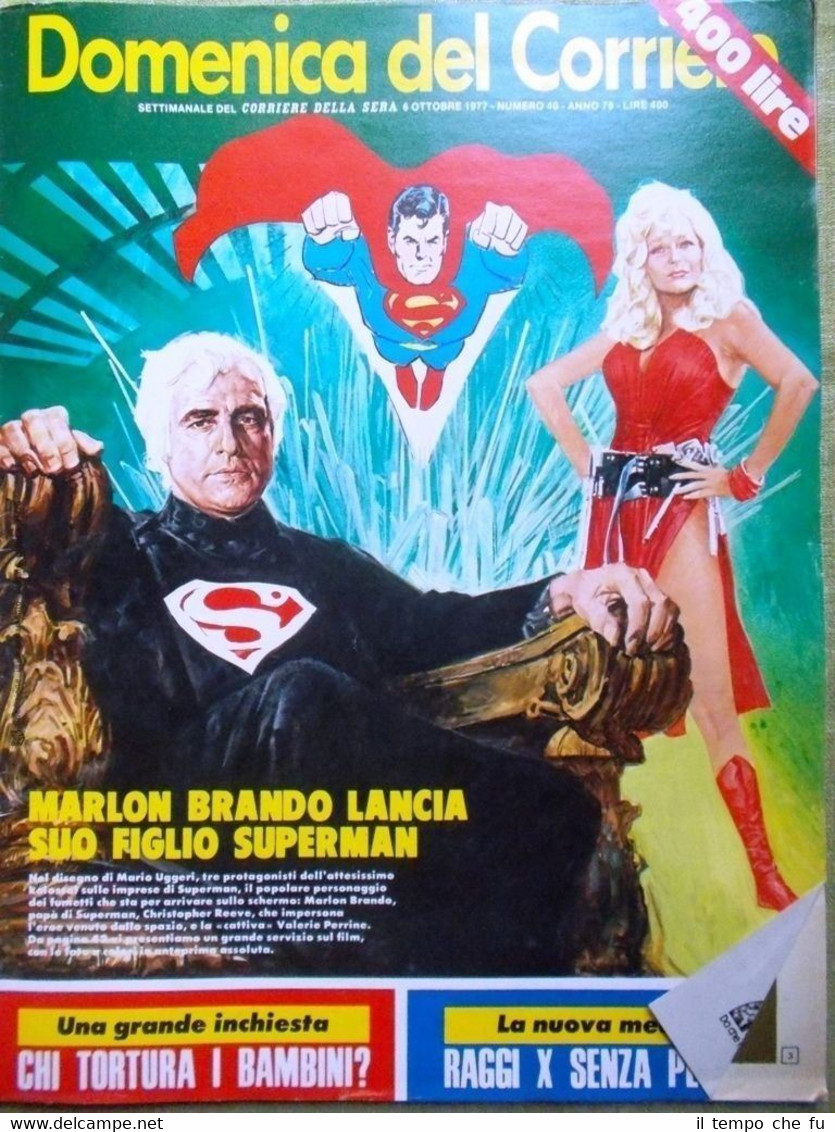 La Domenica del Corriere 6 Ottobre 1977 Superman Garbo Grillo …