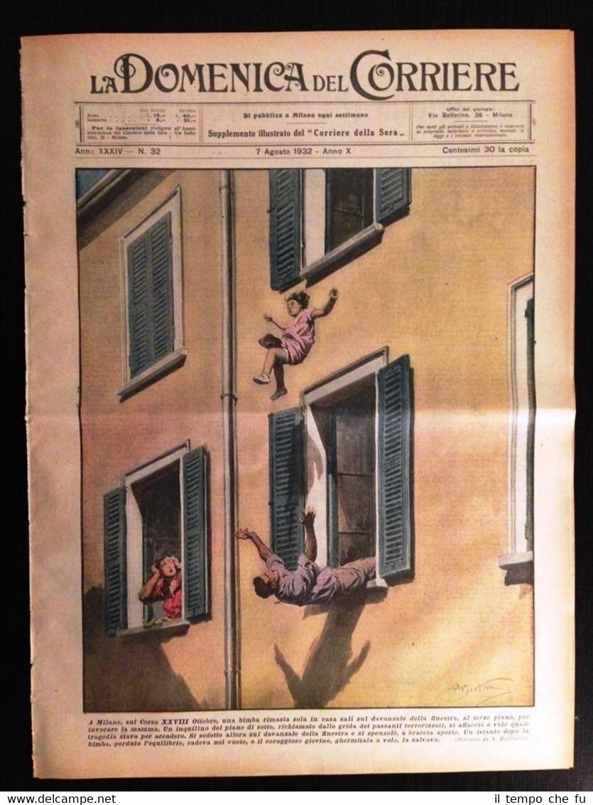 La Domenica del Corriere 7 agosto 1932 Milano Asciano Vaticano