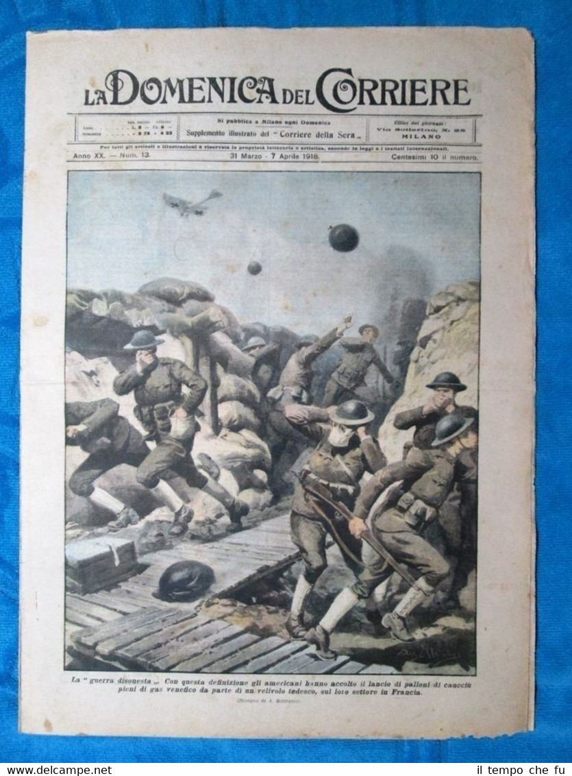 La Domenica del Corriere 7 aprile 1918 WW1 Francia - …