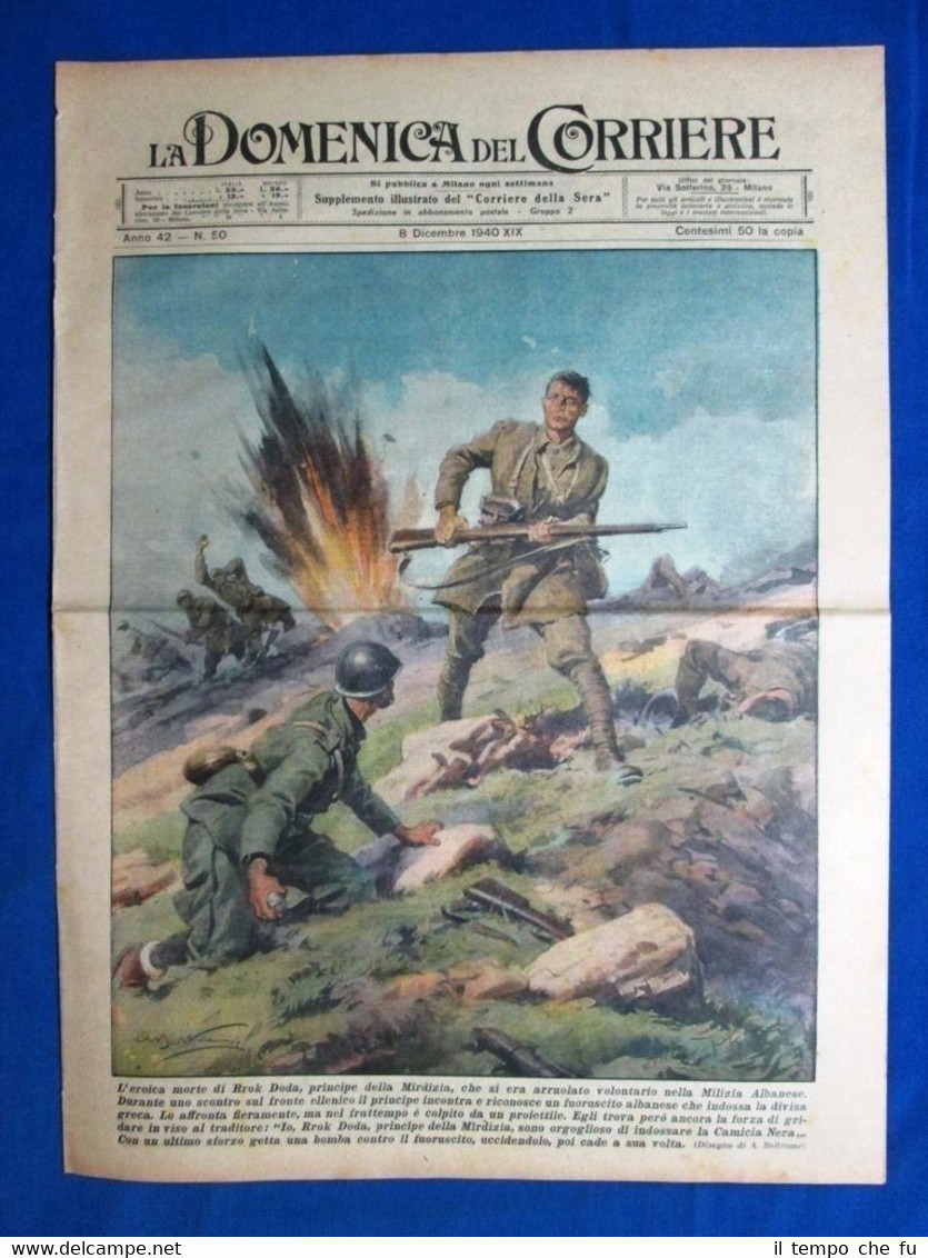 La Domenica del Corriere 8 dicembre 1940 Rrok Doda -Città …