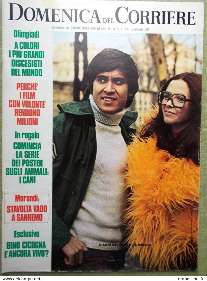 La Domenica del Corriere 8 Febbraio 1972 Bardot Pio XII …