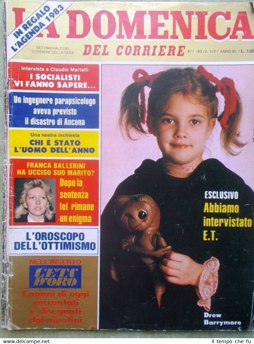 La Domenica del Corriere 8 Gennaio 1983 E.T. Spielberg Gorresio …