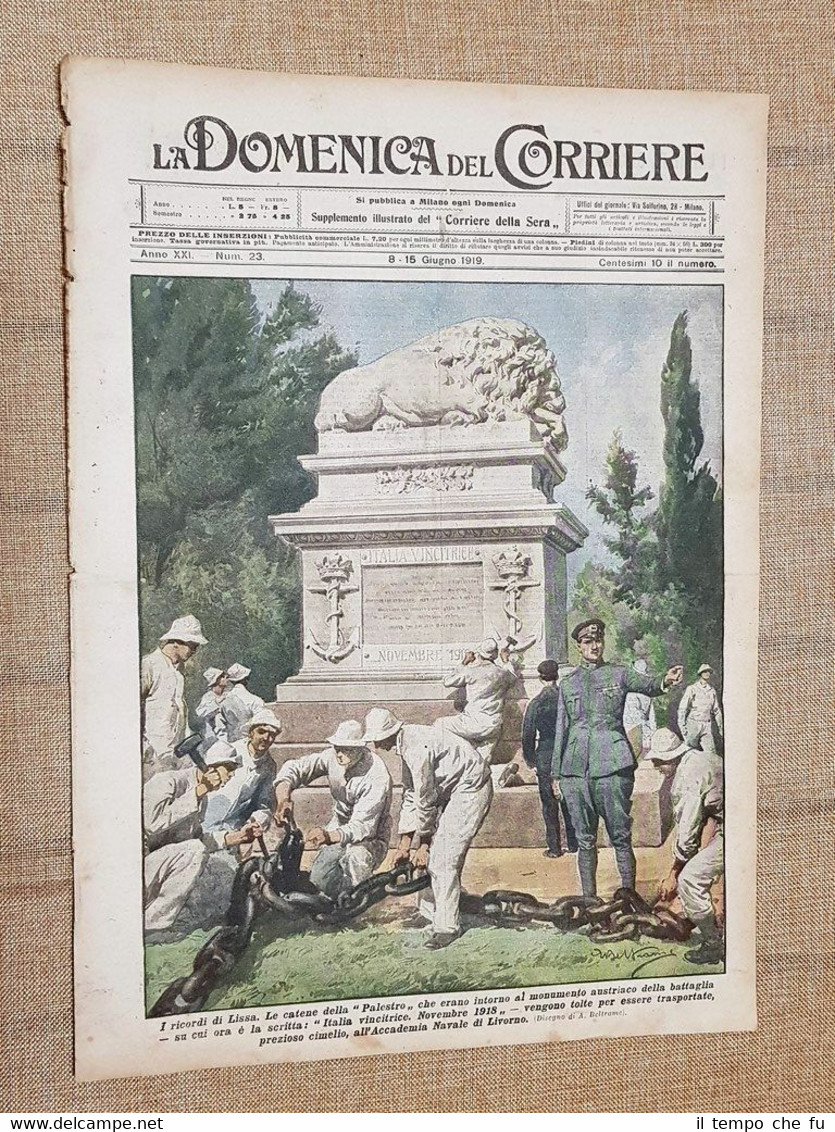 La Domenica del Corriere 8 giugno 1919 Lissa Palestro Lusitania …