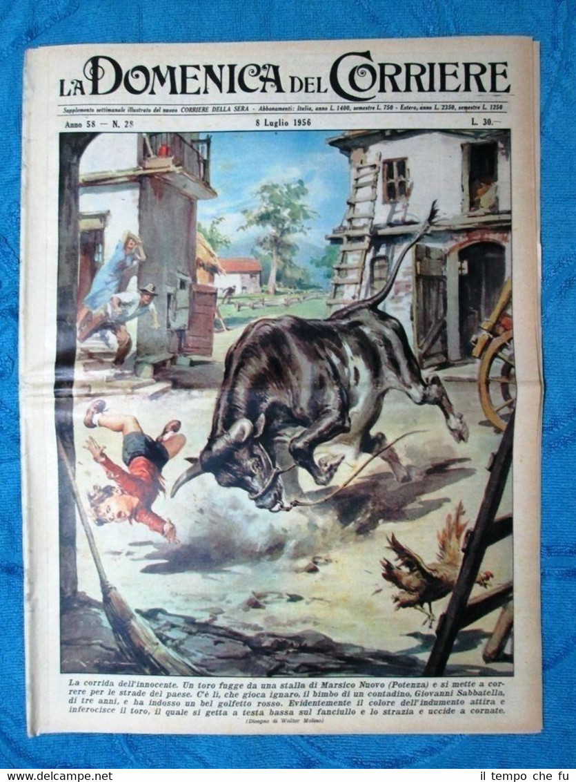 La Domenica del Corriere 8 luglio 1956 Potenza - M.Monroe,A.Miller …
