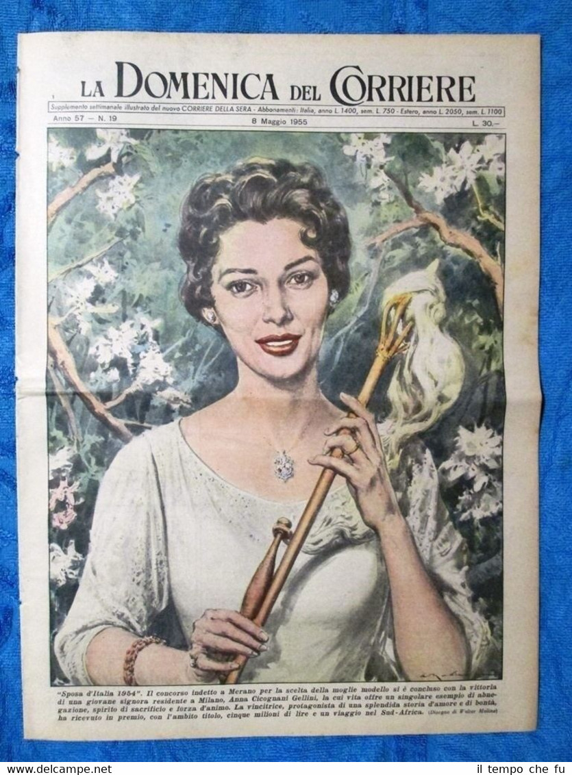 La Domenica del Corriere 8 maggio 1955 A.C.Gellini - N.Aganani …